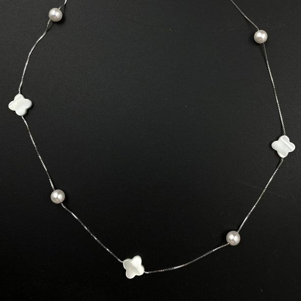 Pearldust Drift Stone Charm Necklace | 925 Silver