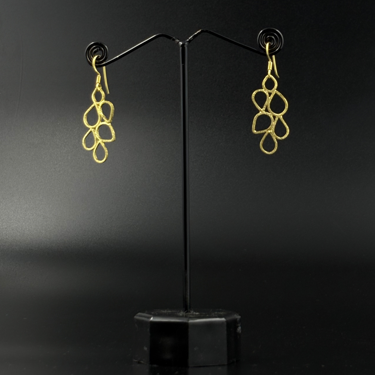 Golden Petal Cluster Earrings | 925 Silver