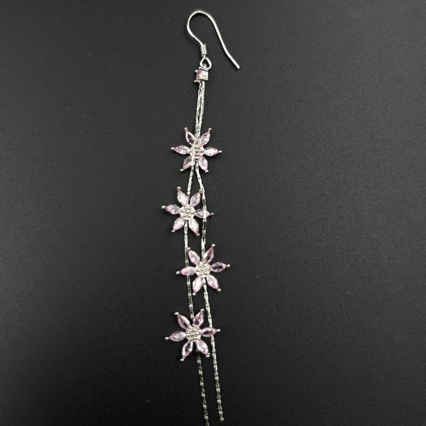 Pink Petal Cascade Earrings | 925 Silver