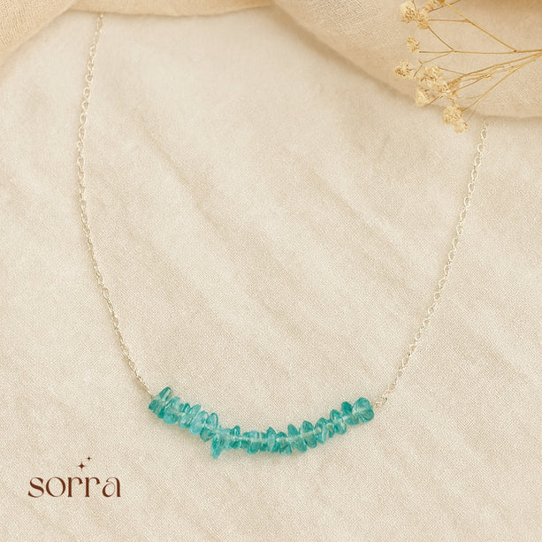 Aqua Mist Crystal Necklace | 925 Silver