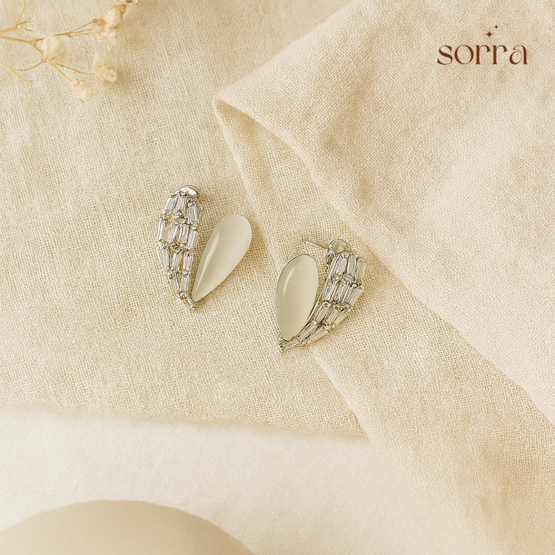 Crystal Hearts Earrings | 925 Silver