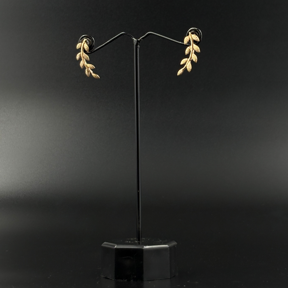 Golden Leaf Ear Climber Earrings | 925 Silver
