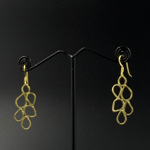 Golden Petal Cluster Earrings | 925 Silver