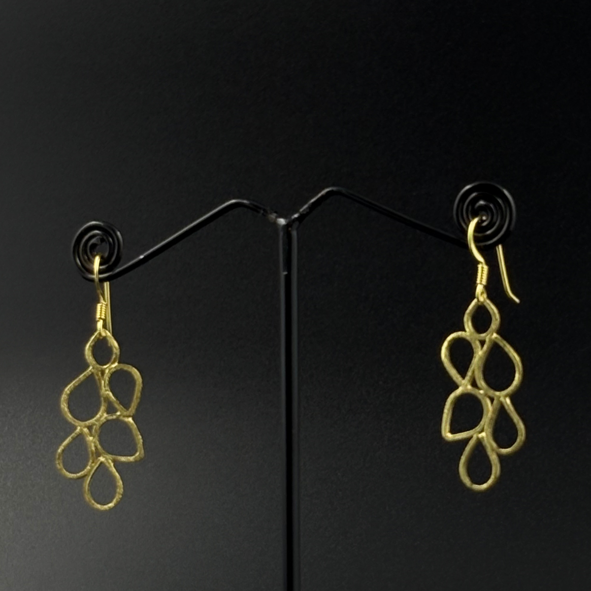 Golden Petal Cluster Earrings | 925 Silver