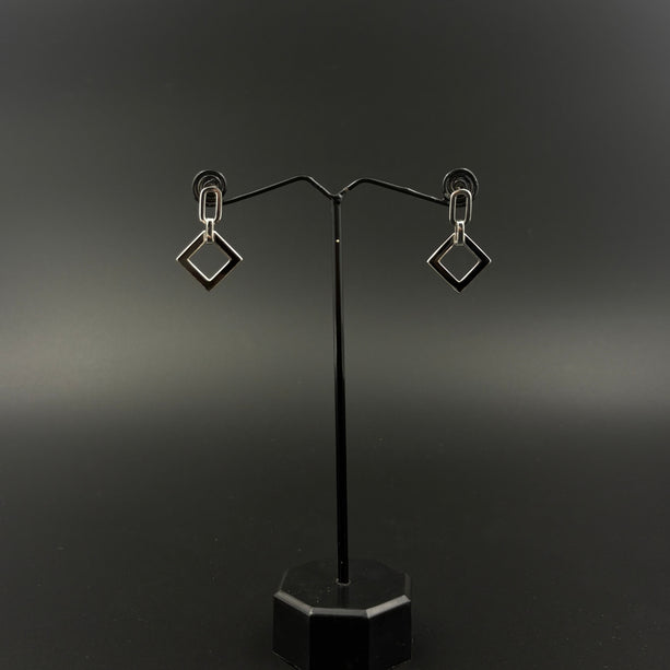 Black & Silver Geo Earrings | 925 Silver