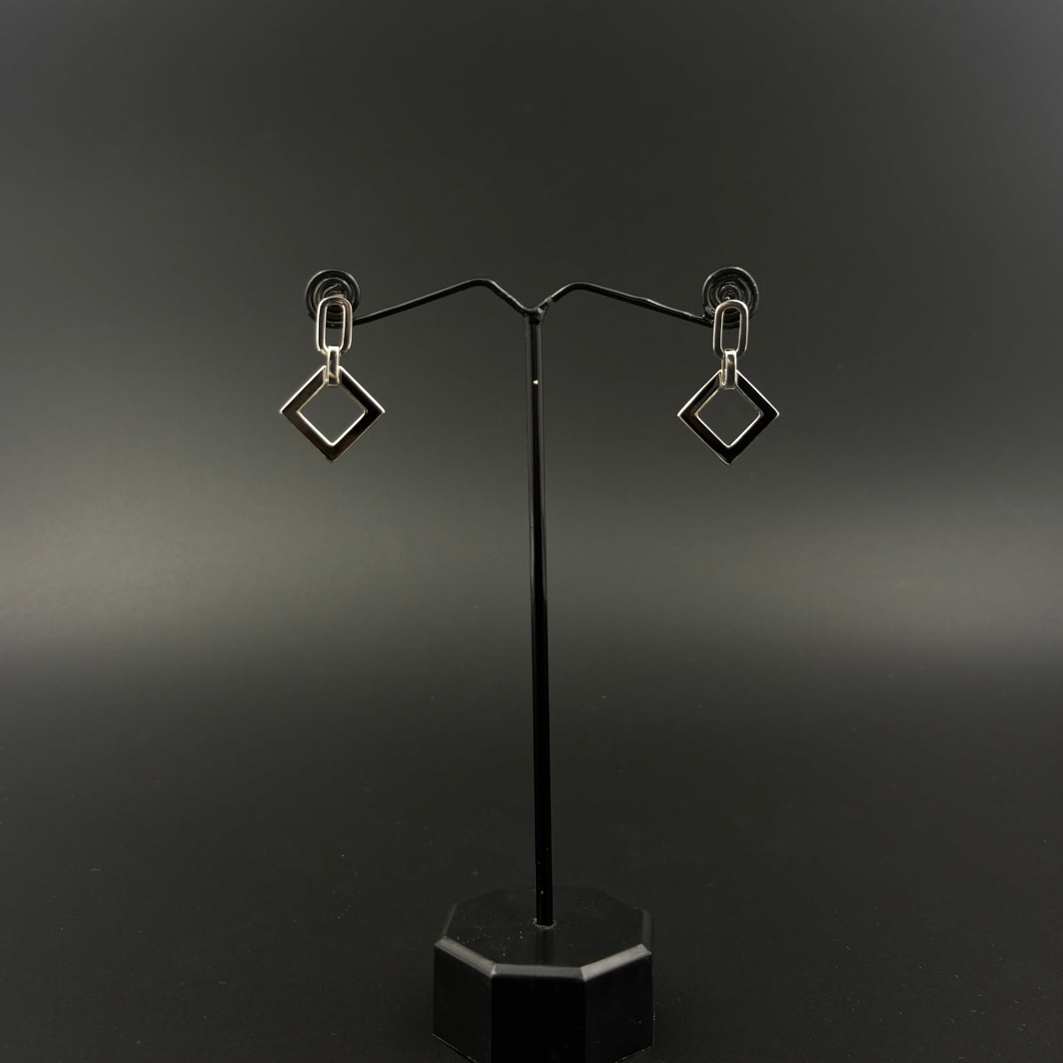 Black & Silver Geo Earrings | 925 Silver