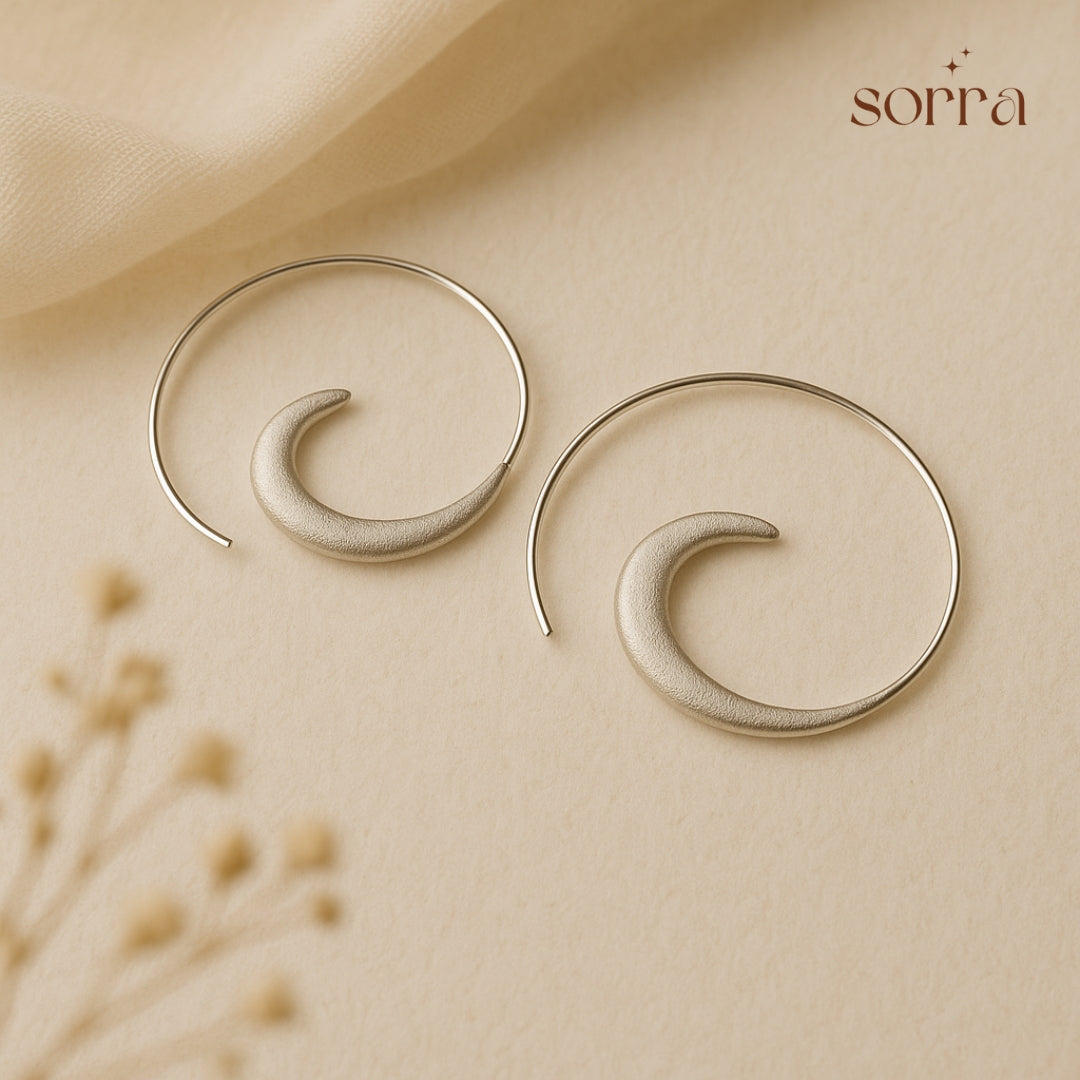 boho crescent hoops | 925 Silver