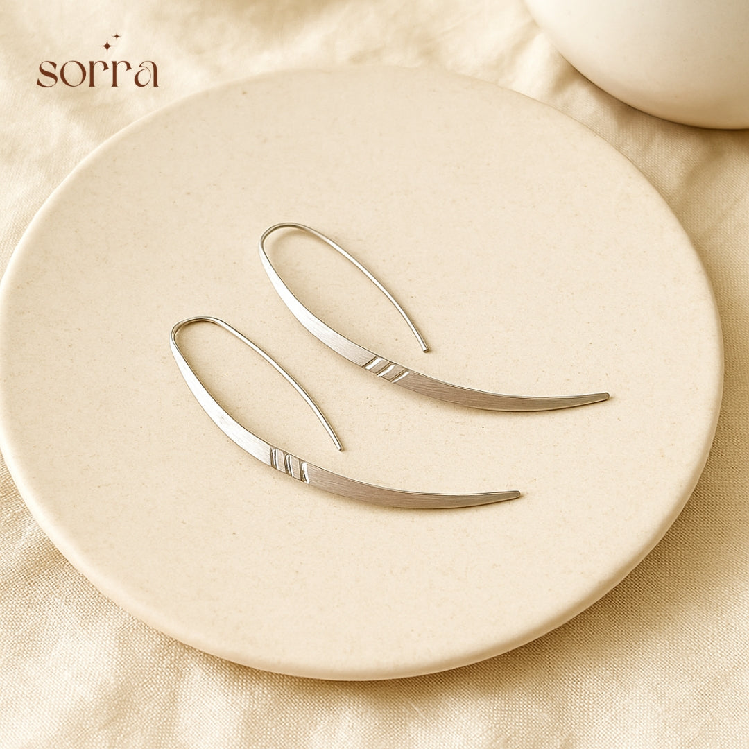 Curved Blade Earrings | 925 Silver