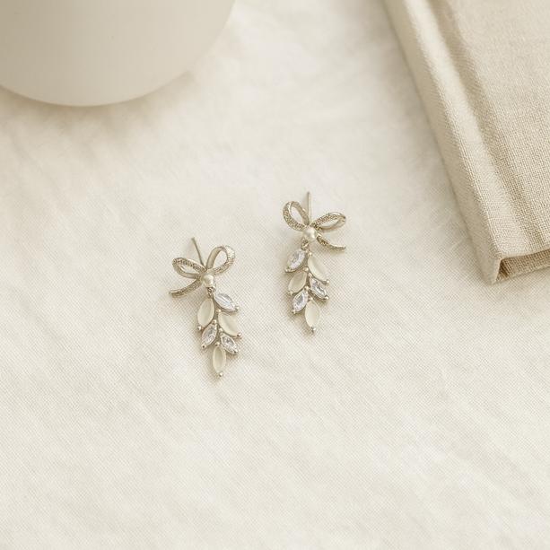 Whispers of Pearl and Petal Earrings | 925 Silver