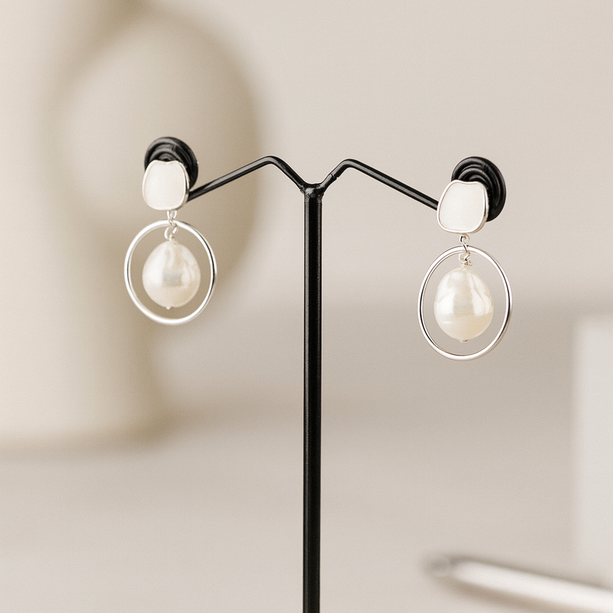 Moonlit Charisma Gemstone Danglers Earrings | 925 Silver