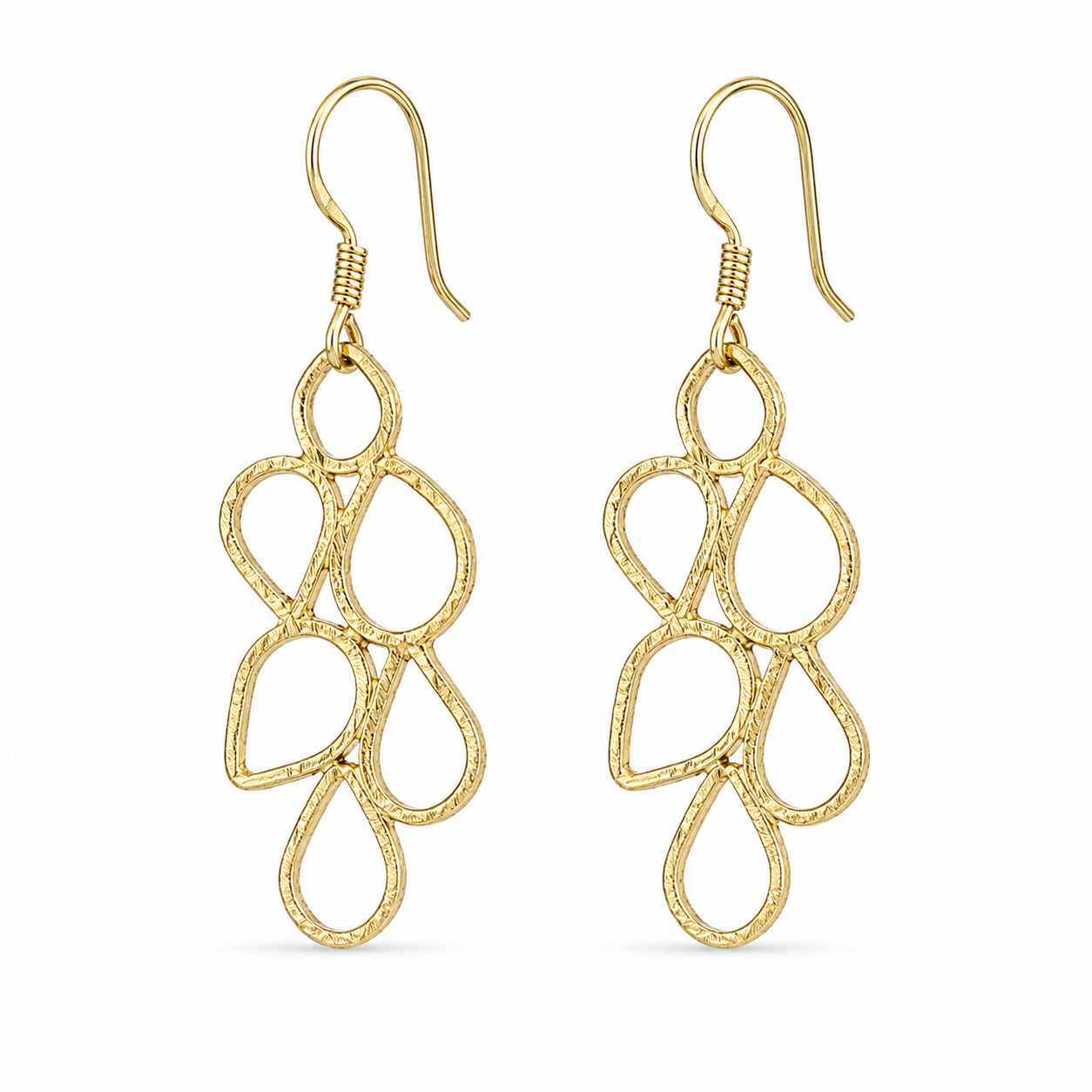 Golden Petal Cluster Earrings | 925 Silver