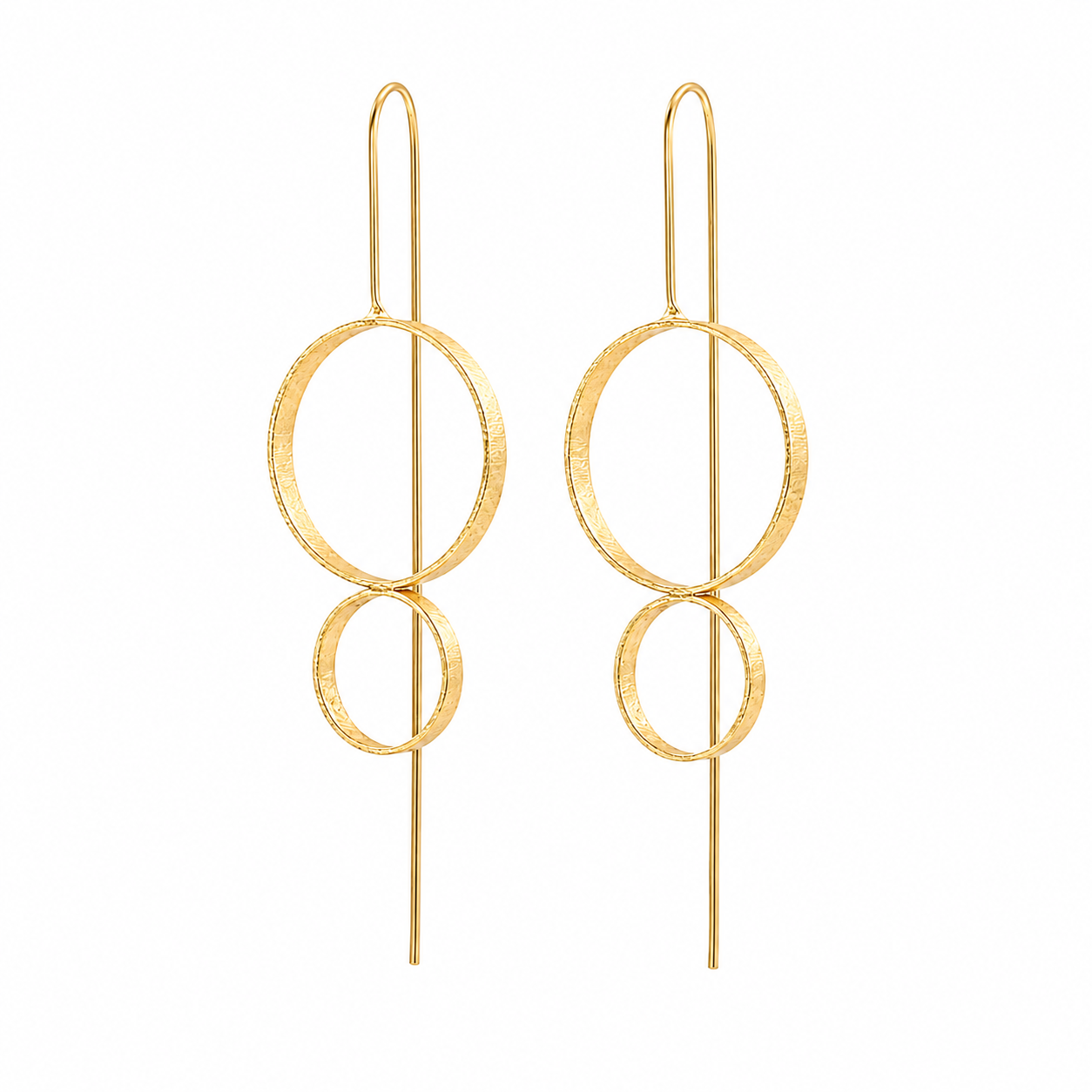 Golden Geo Threader Earrings | 925 Silver