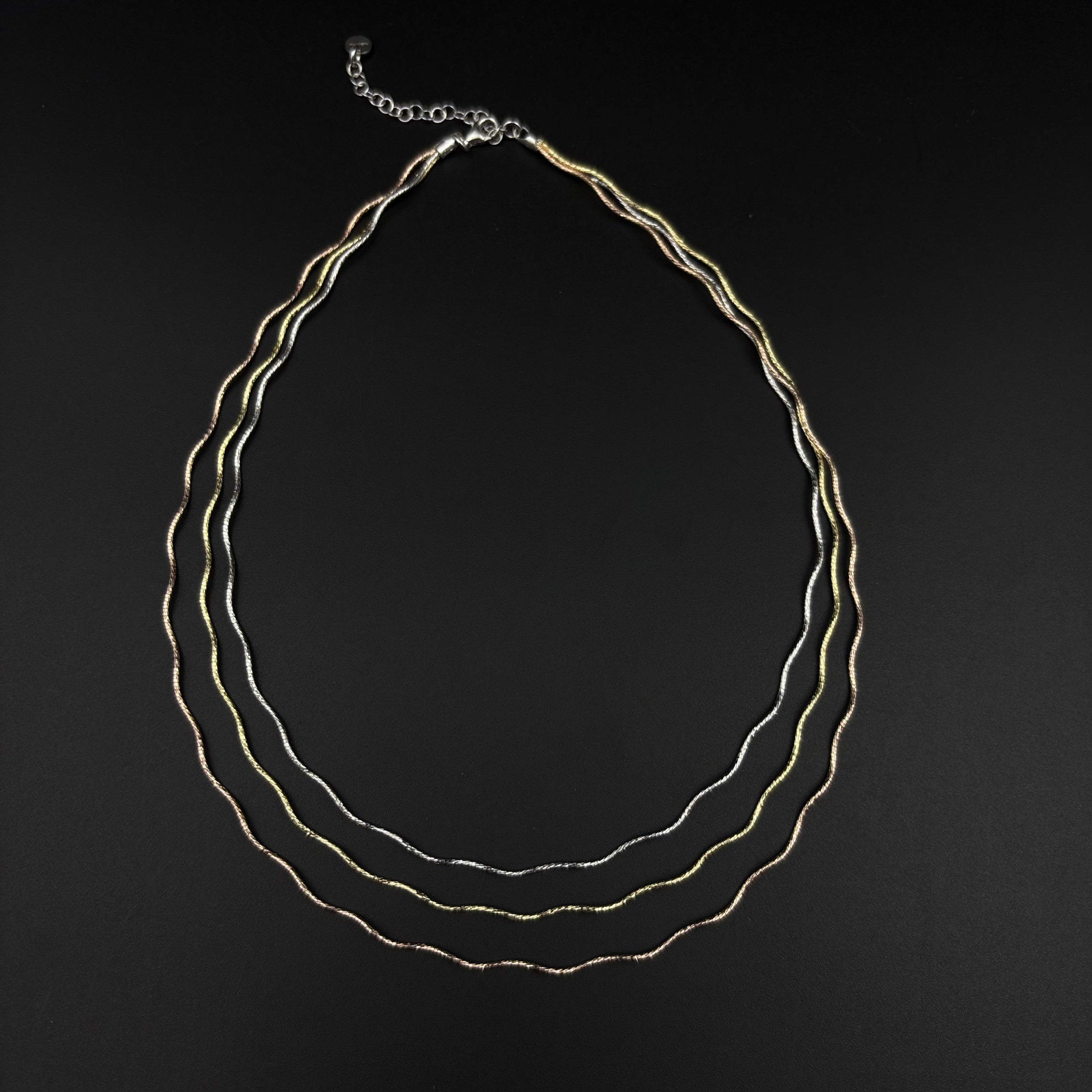1.Three Tone Wavy Necklace  2.Twilight Trio | 925 Silver