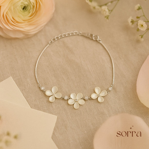 Blossom Muse Silver Flower Bracelet | 925 Silver