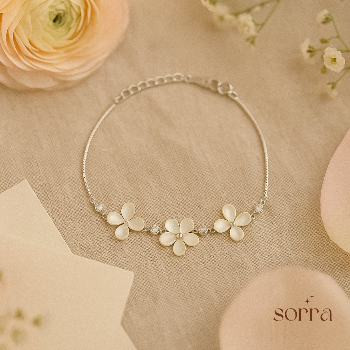 Blossom Muse Silver Flower Bracelet | 925 Silver