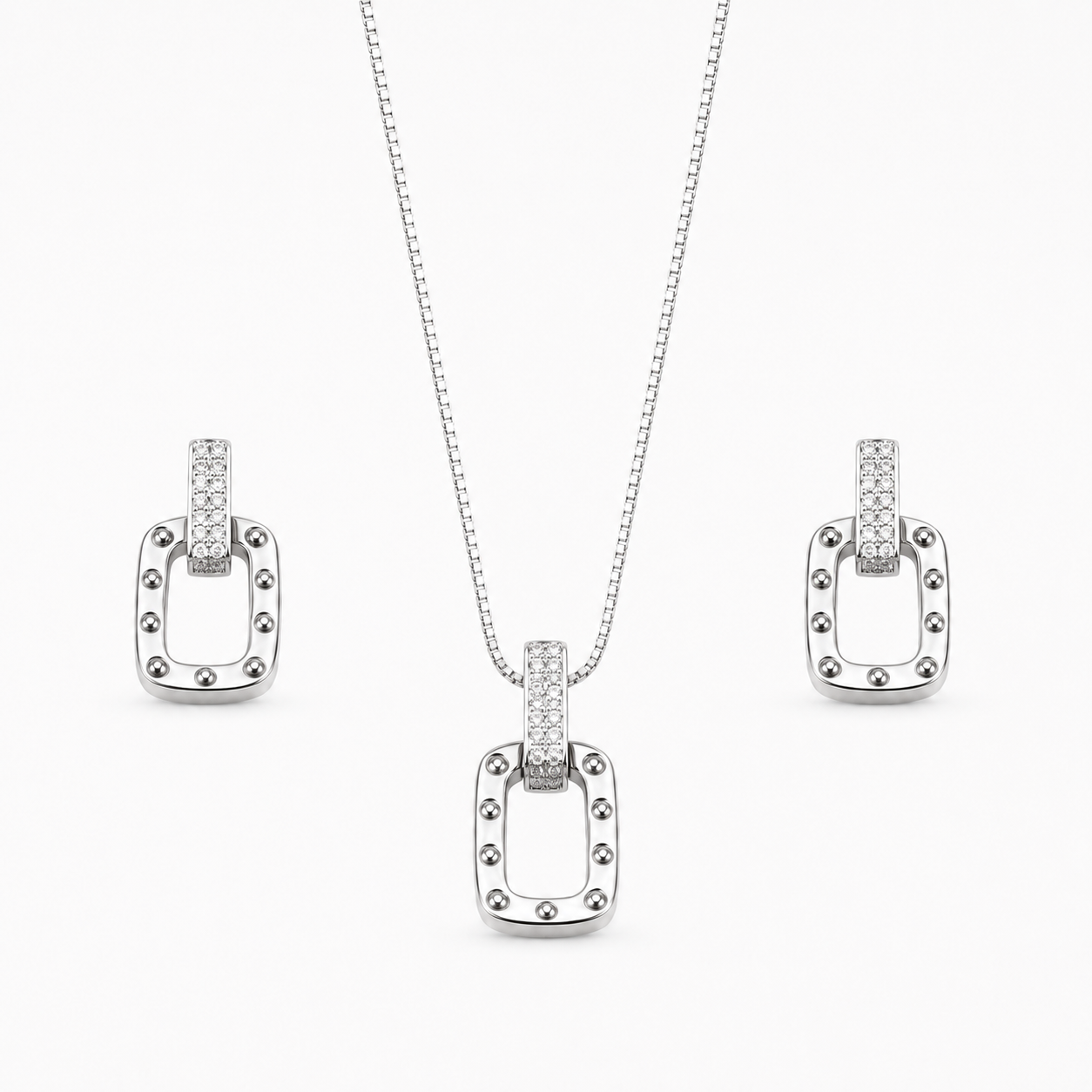 Urban Link Pendant & Earrings | 925 Silver