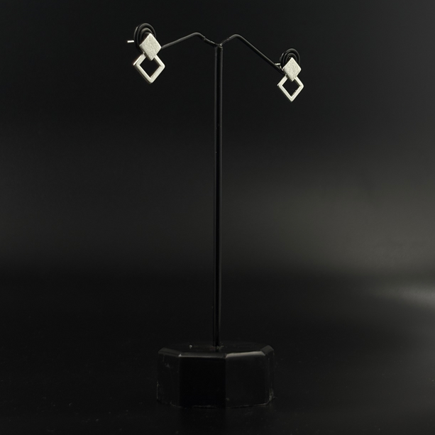 Twist Square Silver Earrings | 925 Silver