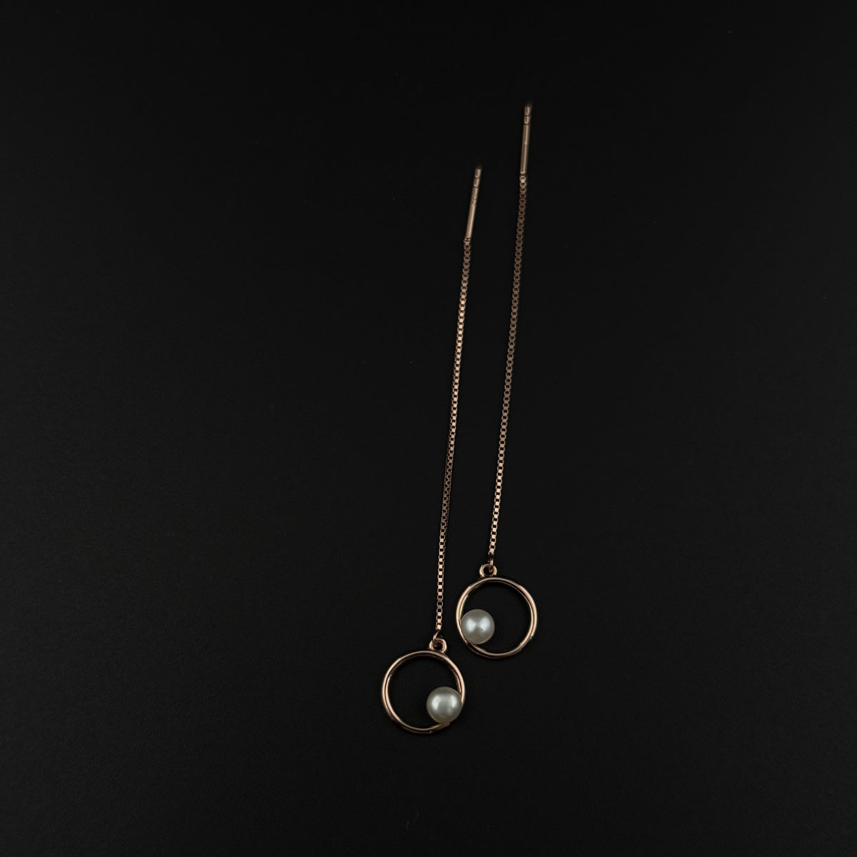 Pearl Orbit Threader Earrings | 925 Silver