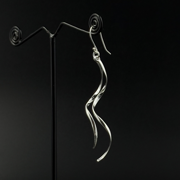Wavy Silver Danglers | 925 Silver