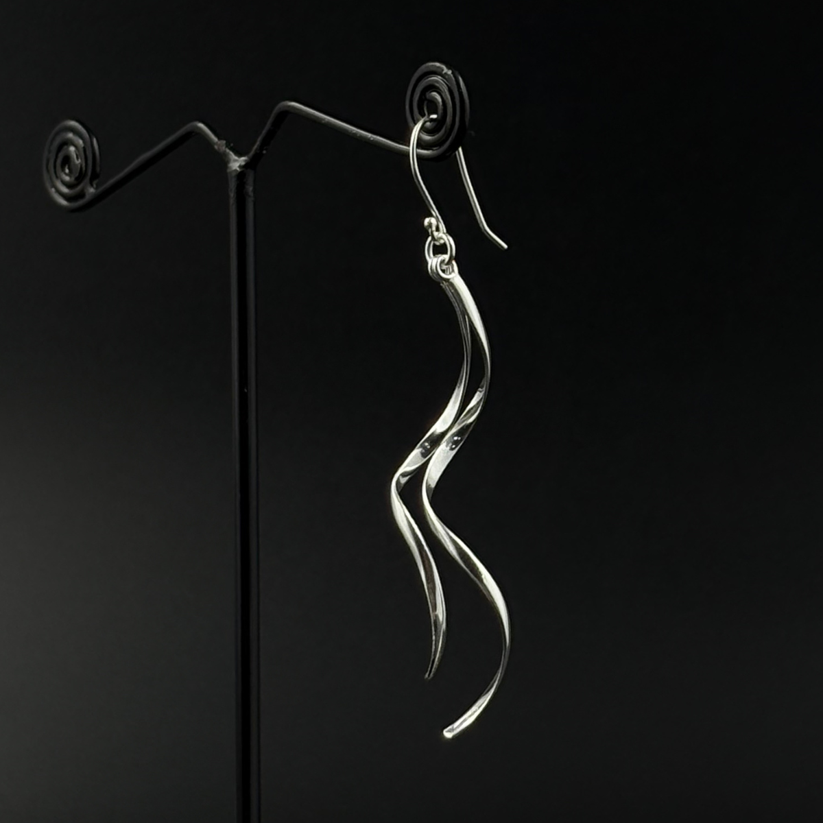 Wavy Silver Danglers | 925 Silver