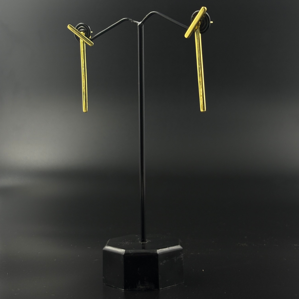 Chic Gold Bar Drop Earrings | 925 Silver