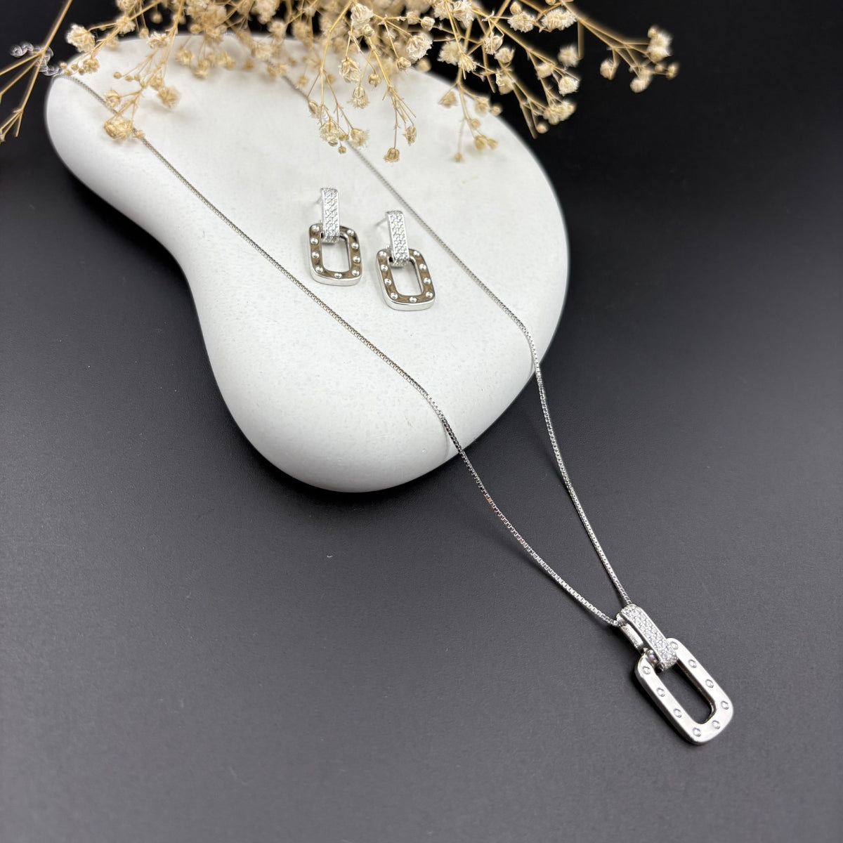 Urban Link Pendant & Earrings | 925 Silver