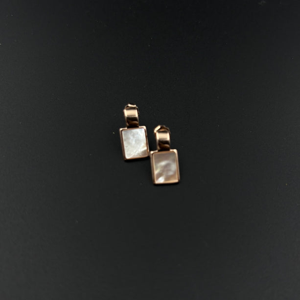 Blush Square Shell Earrings | 925 Silver