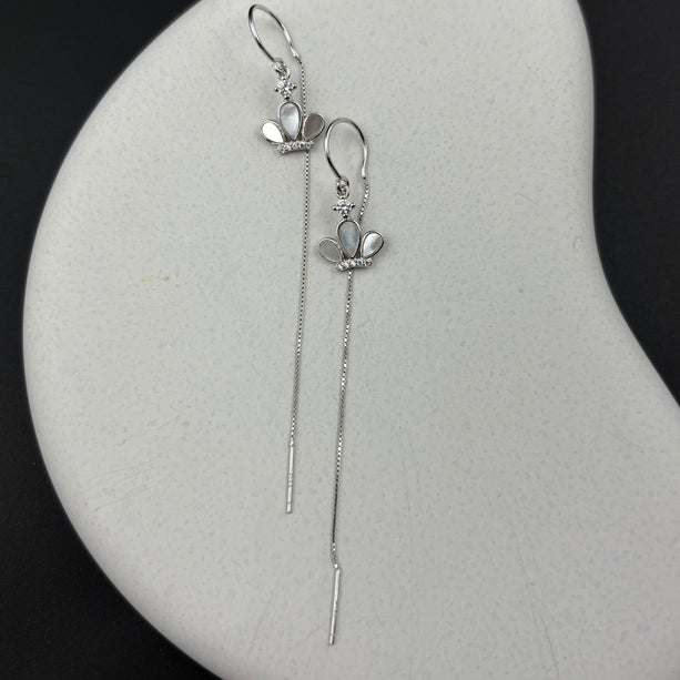 Flutter Pearl Trail Earrings | 925 Silver