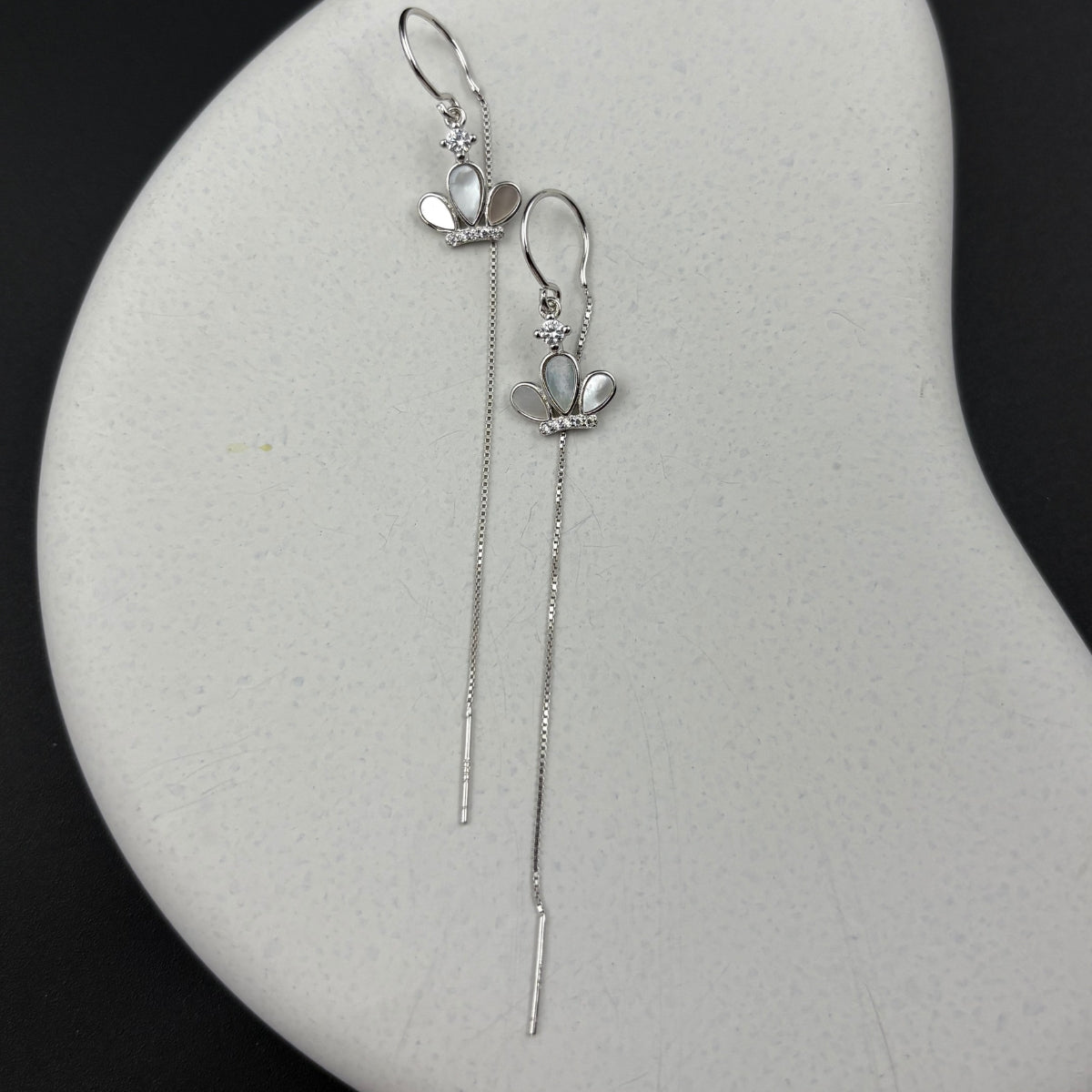 Flutter Pearl Trail Earrings | 925 Silver