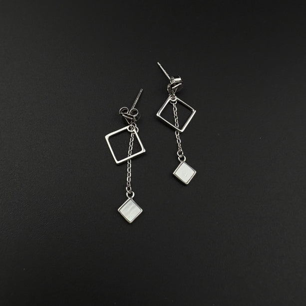 GeoCharm Silver Earrings | 925 Silver