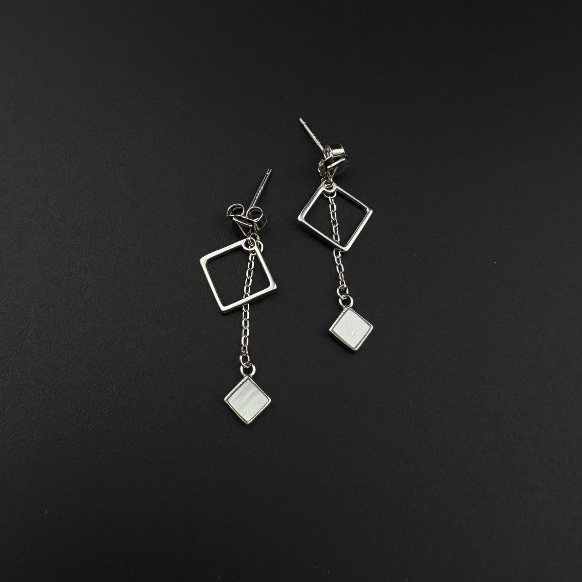 GeoCharm Silver Earrings | 925 Silver