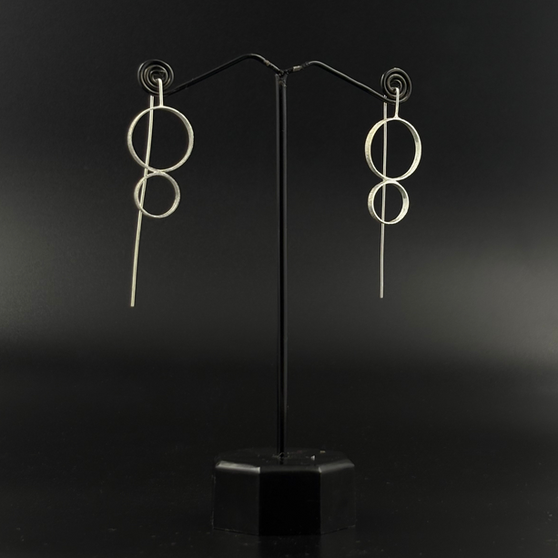 Silver Geo Threader Earrings | 925 Silver