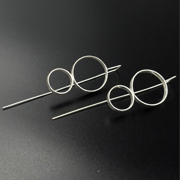 Silver Geo Threader Earrings | 925 Silver