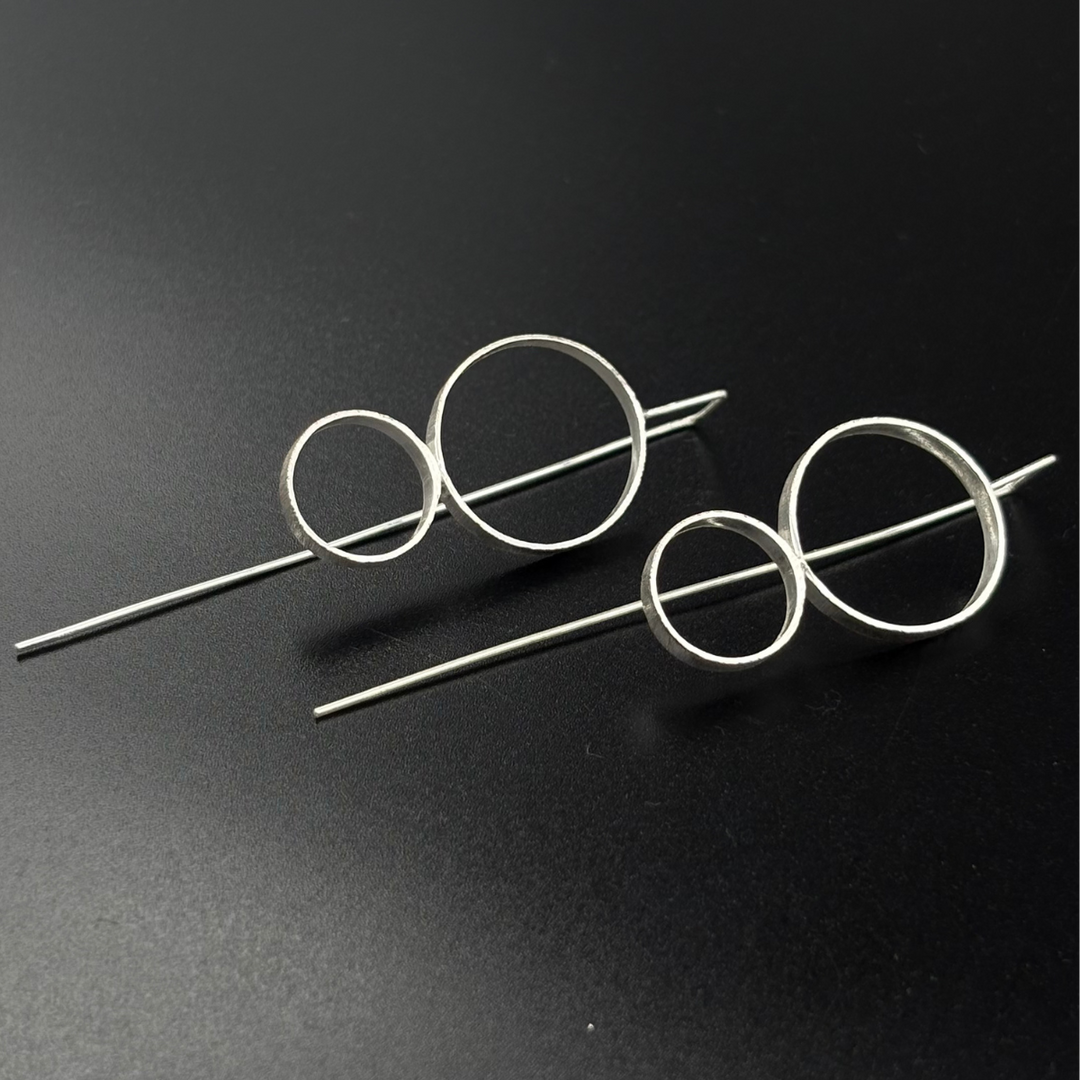 Silver Geo Threader Earrings | 925 Silver