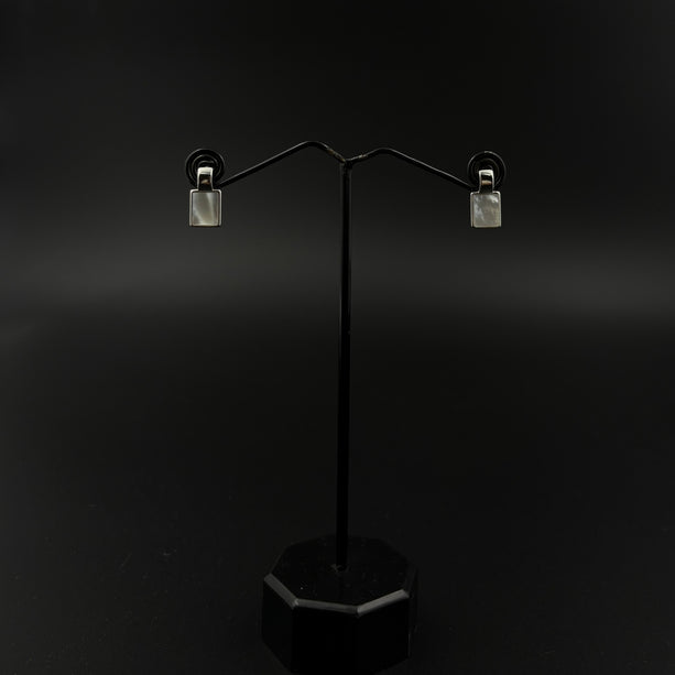 Lustrous Shell Bar Earrings | 925 Silver