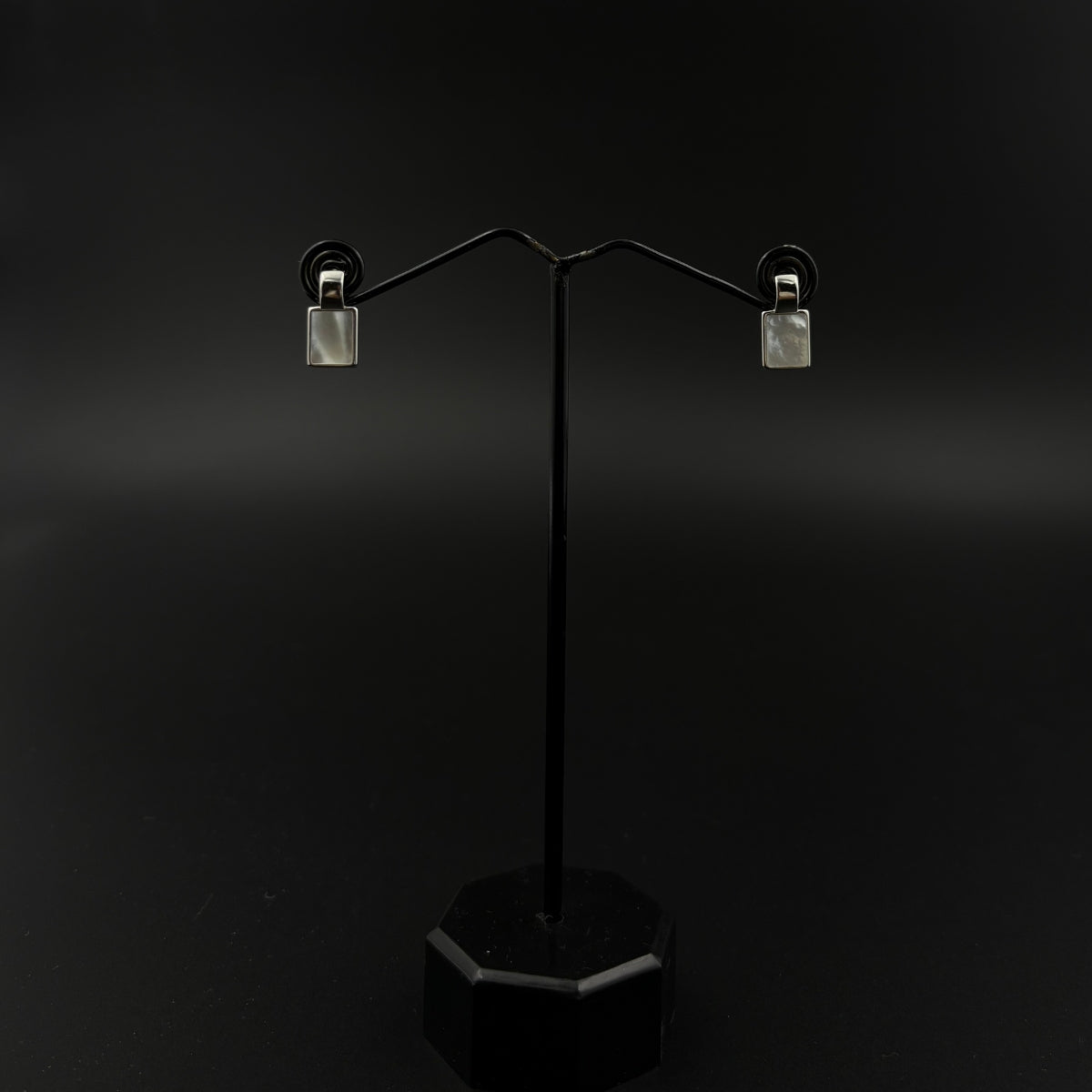 Lustrous Shell Bar Earrings | 925 Silver