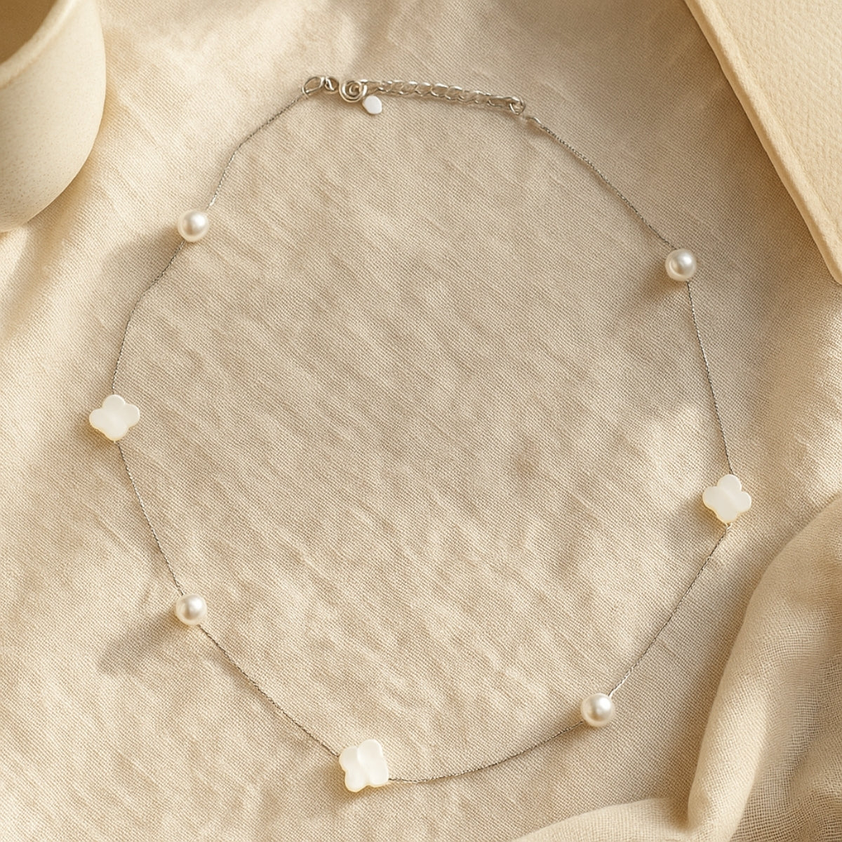 Pearldust Drift Stone Charm Necklace | 925 Silver