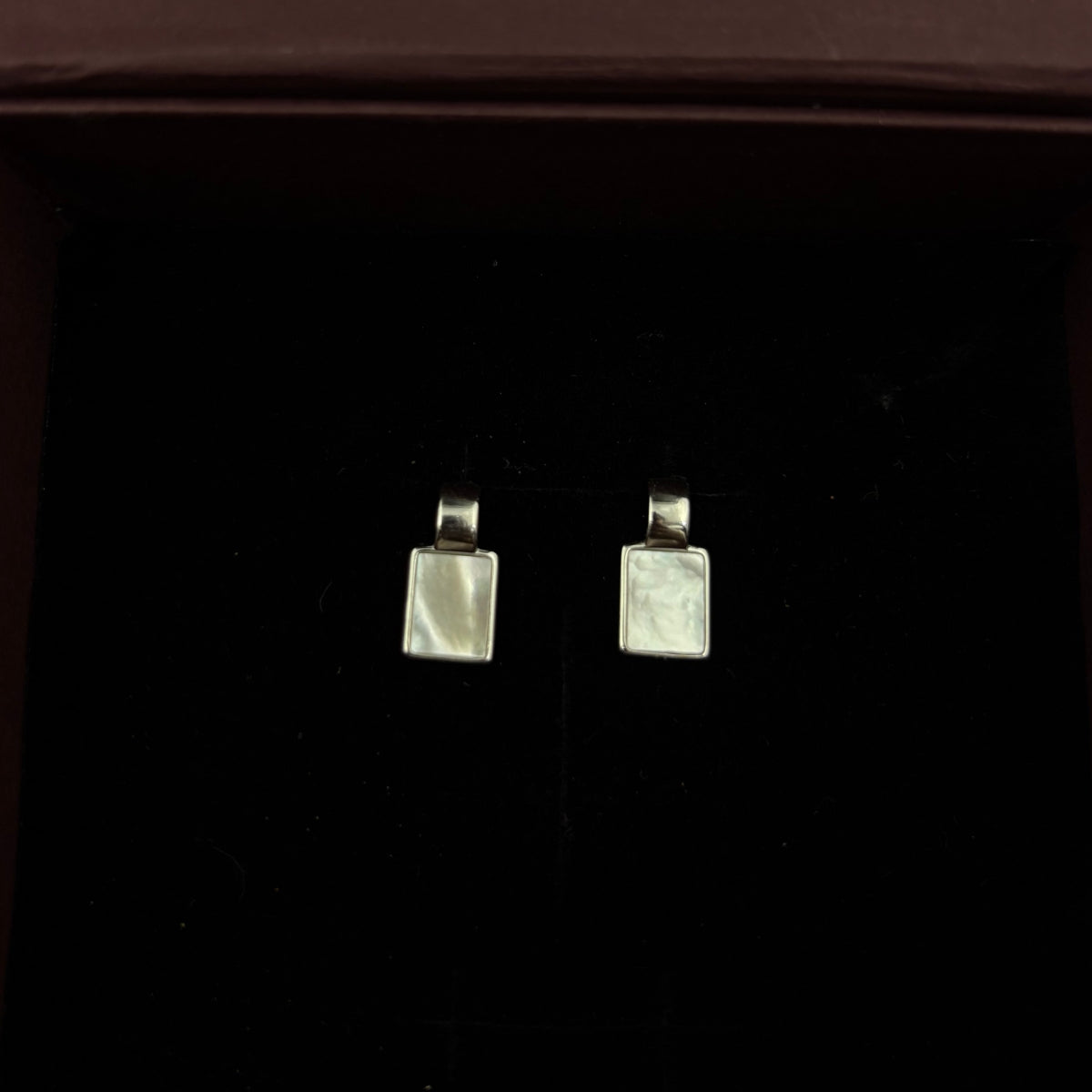 Lustrous Shell Bar Earrings | 925 Silver