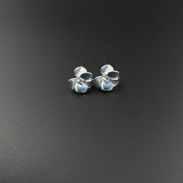 Blue Blossom Whisper Stud Earrings | 925 Silver