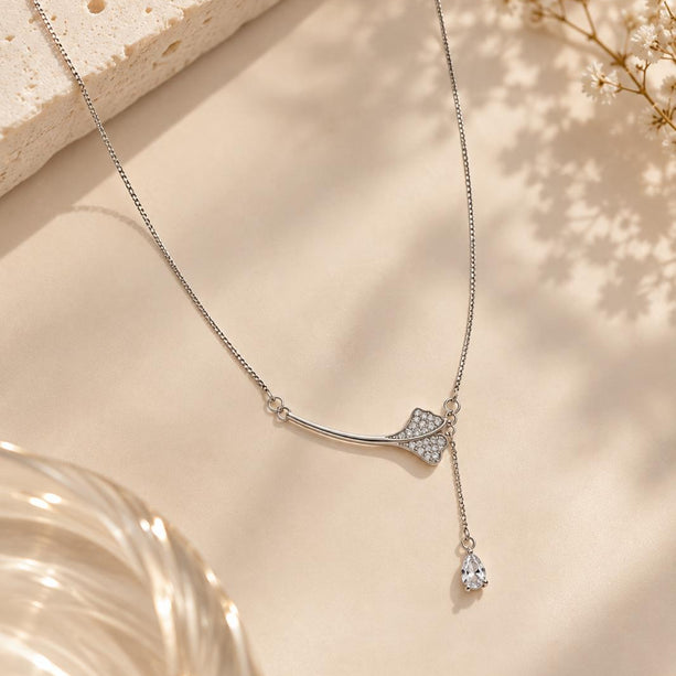 Liora Crystal Y-Drop Necklace