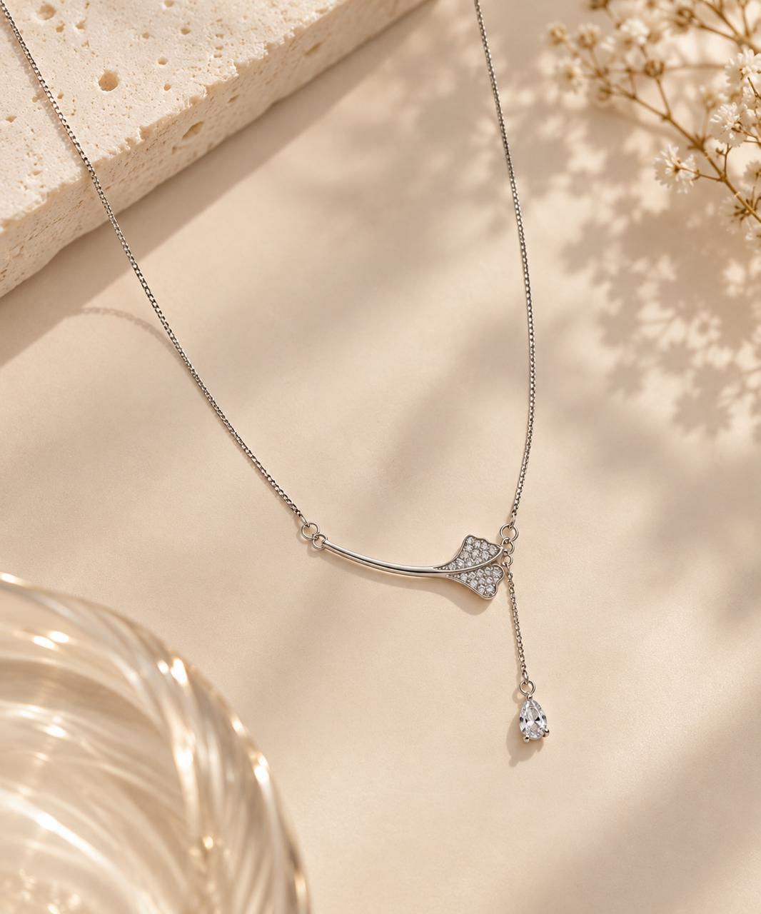 Liora Crystal Y-Drop Necklace