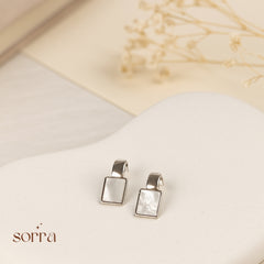 Lustrous Shell Bar Earrings | 925 Silver