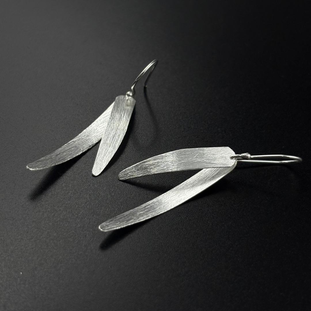 Silver Leaf Drop Earrings | 925 Silver