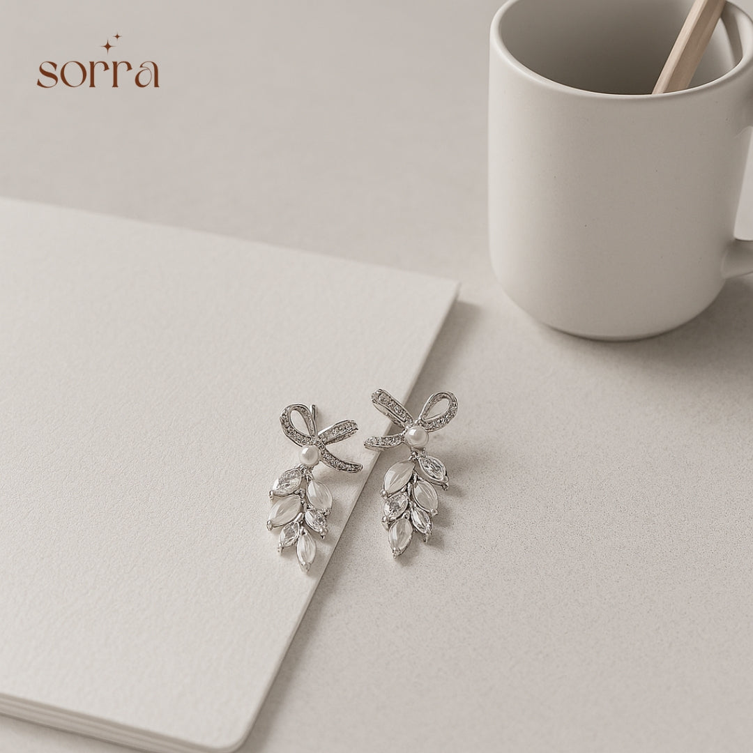 Whispers of Pearl and Petal Earrings | 925 Silver