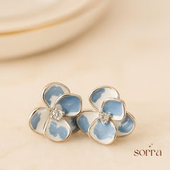 Blue Blossom Whisper Stud Earrings | 925 Silver