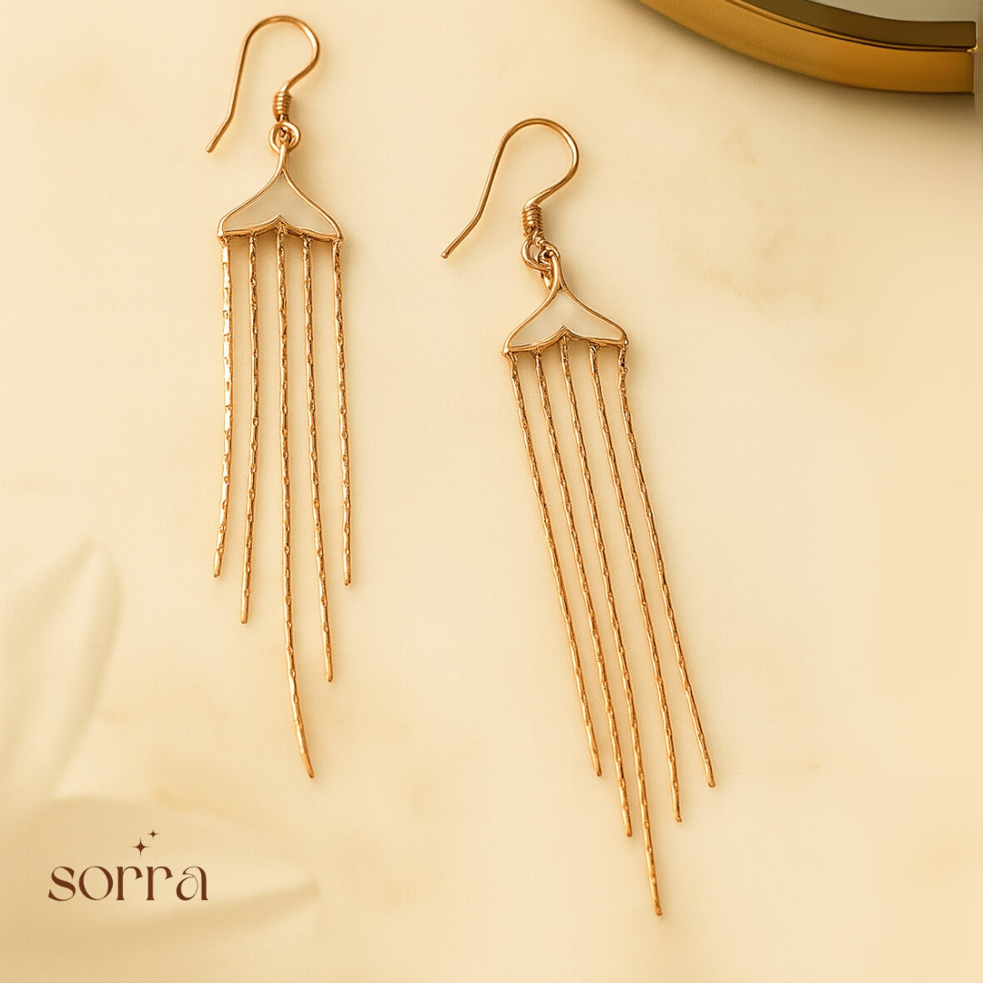 Regal Bloom Antique Gold Earring  | 925 Silver