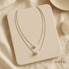 Twin Glow Pearl Necklace | 925 Silver