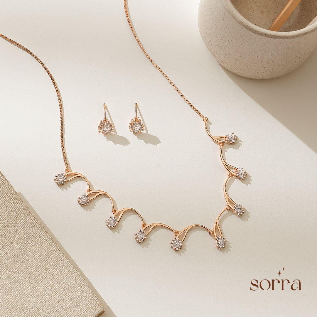 Twilight Loop Rose Gold Set | 925 Silver