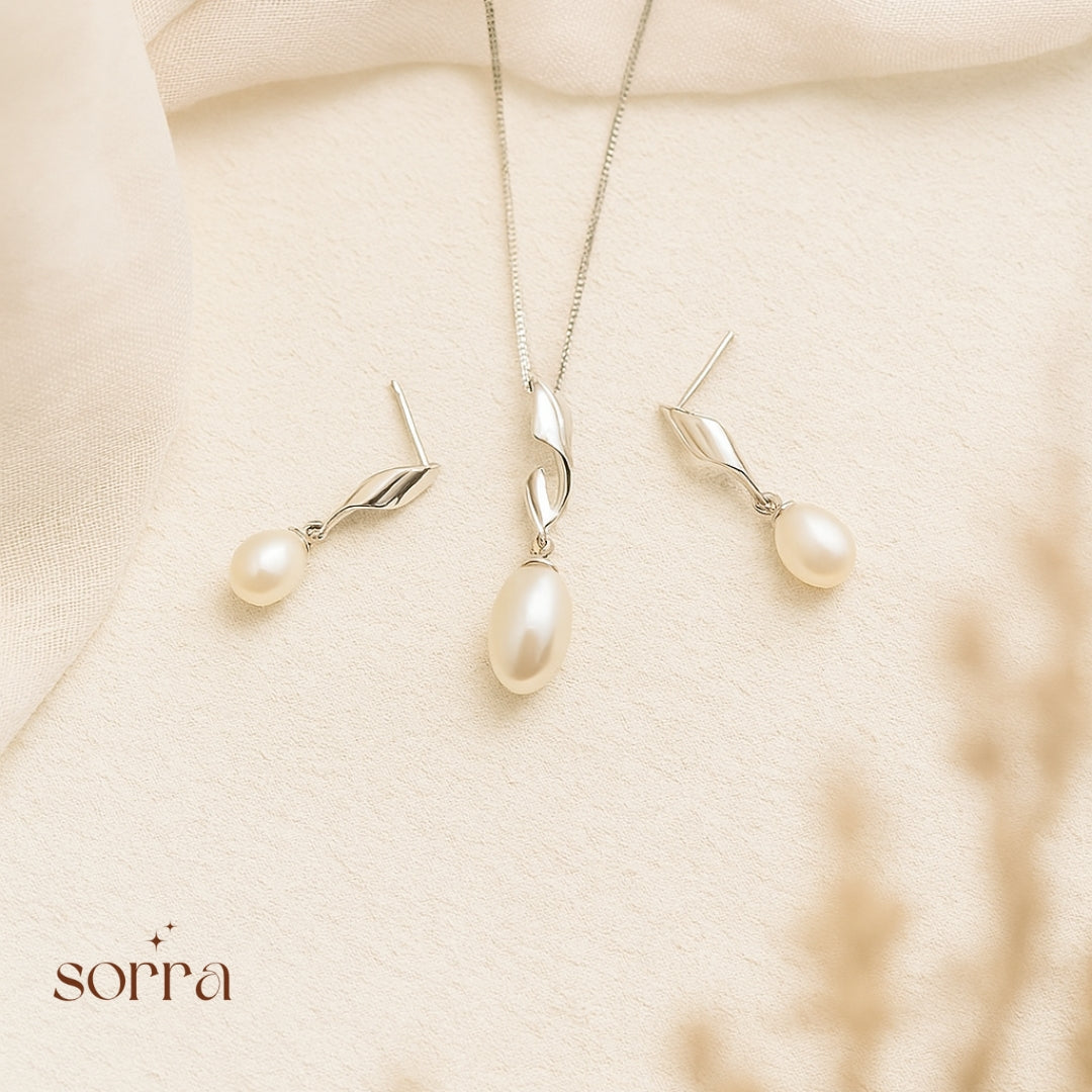 Whispers of Elegance Pearl Jewelry Set | 925 Silver