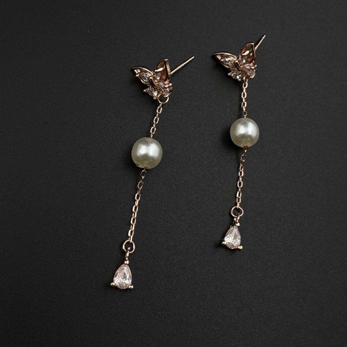 Blush Whisper Rose Drop Earrings | 925 Silver